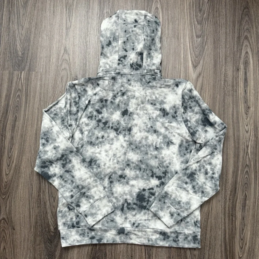 FLX Synergy Fleece Sweatshirt Hoodie Green TieDye Print Zip Pockets Medium NWT